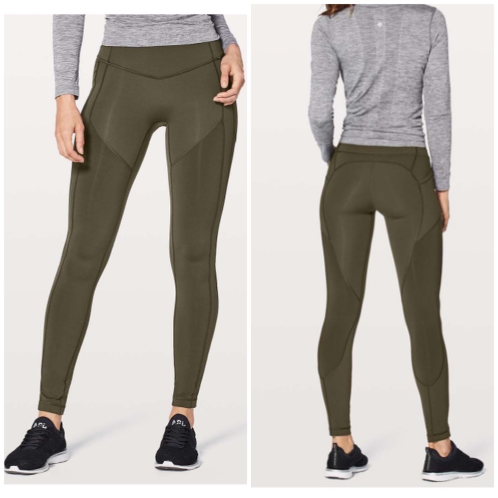 Lululemon high rise all the right places leggings olive green 10